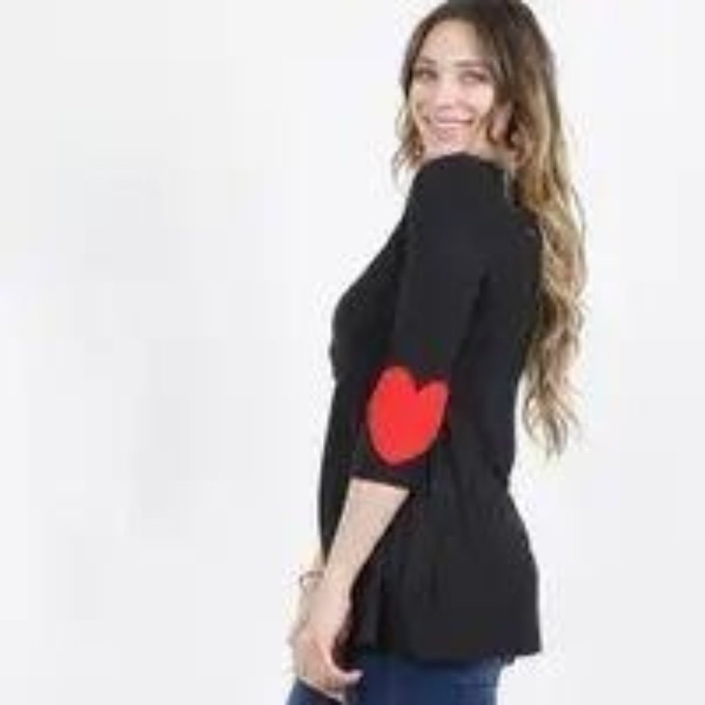 Valentine Heart Elbow Patch Tunic